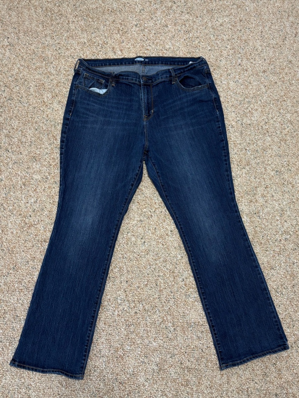 Old Navy Curvy Bootcut Blue Jeans Womens Dark Blue Denim Size 18 Short